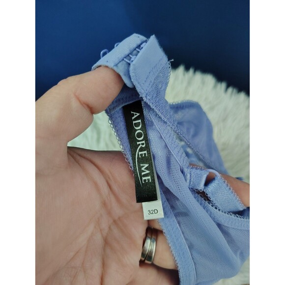 Adore Me 32D Purple Lace Balconette Bra With Underwire GUC - Picture 5 of 7